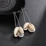 Baroque jewelry costume sea shell long simple earrings for women 2019