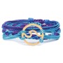 Custom made jewelry wave charm waxed thread braided friendship bracelet