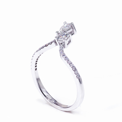 Irregular jewellery 925 sterling silver gold plated engagement moissanite ring
