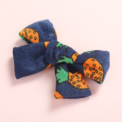 Amazon hot sale Printed multicolor children's fabric baby bow hair clips