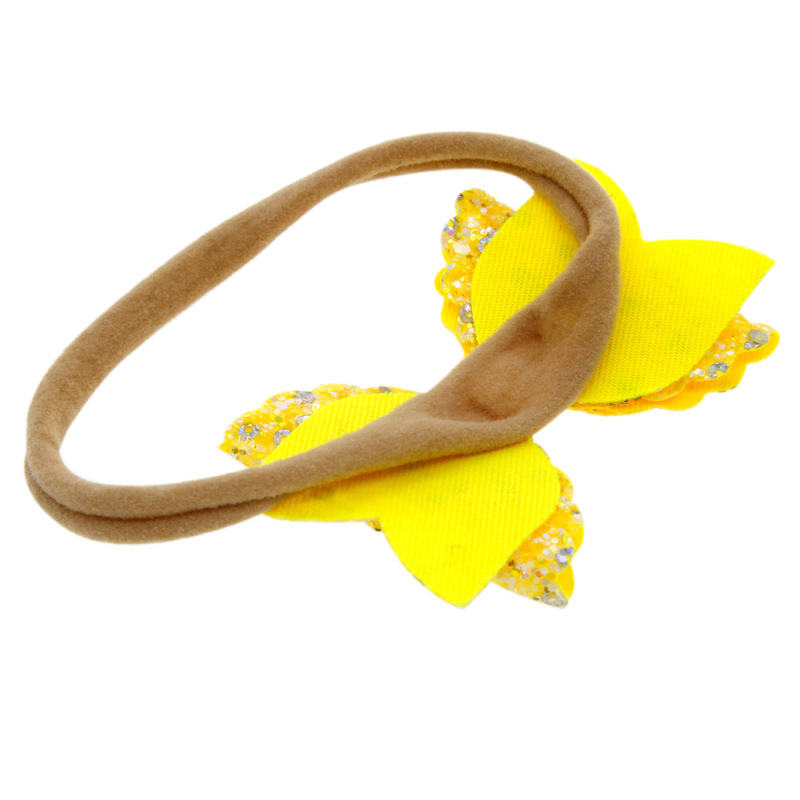 Wholesale kids hair accessories three-layer bow sequin nylon girls baby headband