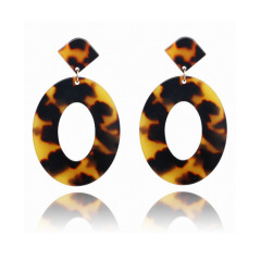 Trendy Europe stock Big Circle Jewelry Acetate Acrylic Resin turtle Earrings For Women