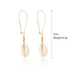 2020 new arrival ins bohemia white shell alloy conch super fairy temperament women's accessories earrings