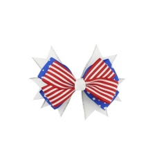 Children's national day independence day popular clip in curly hair extension hair bow alligator clips hair clip baby
