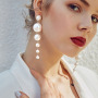 New Jewelry Fashion Chandelier wedding Long Chain Pendant drop Pearl Earrings