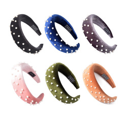 2020 fashion baroque girls satin jeweled turban headbands for women pearl knot headband