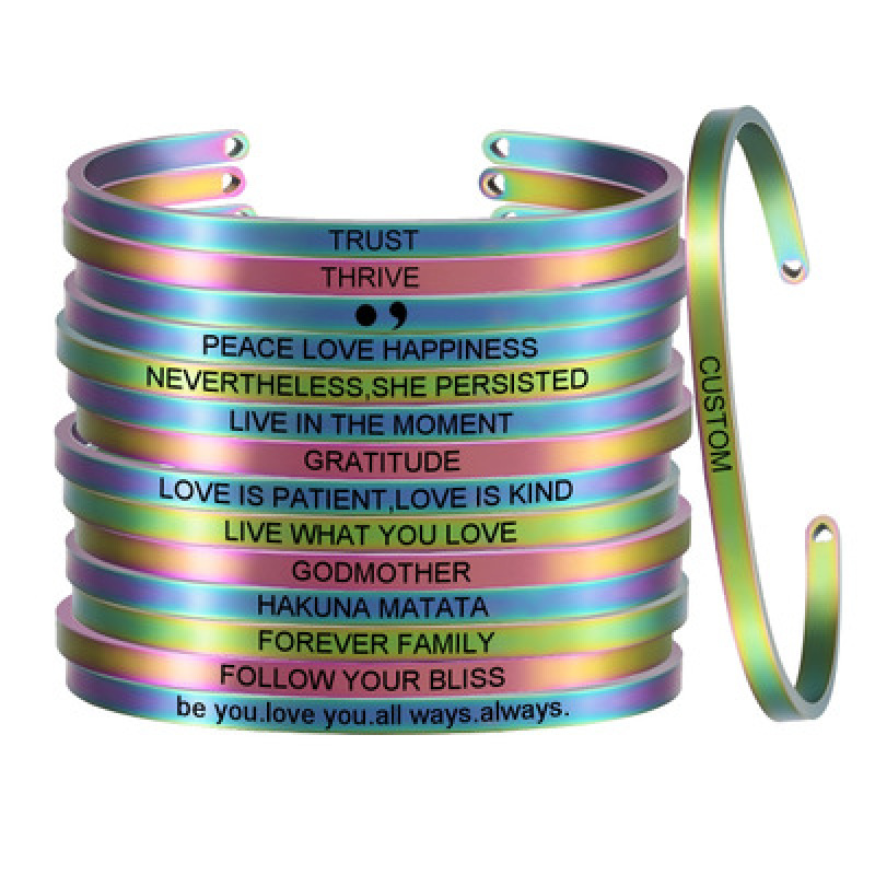 New design creative Simple Custom Letters Names Engraved Cuff Stainless Steel Bracelets New design creative Simple Custom Letters Names Engraved Cuff Stainless Steel Bracelets