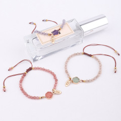 Handmade Natural Stone Bead Bracelet Colored Druzy Resin Weaving Stretch Bracelet