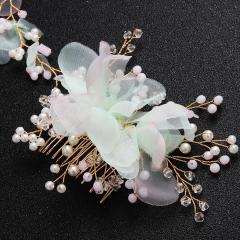 Tulle Flower bride Floral Women Jewelry Wedding Accessories bridal Hair Combs