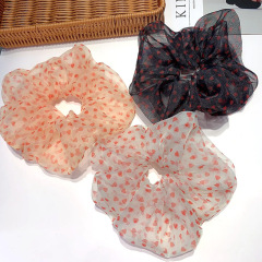 Wholesale summer large transparent heart organza hair scrunchies for women