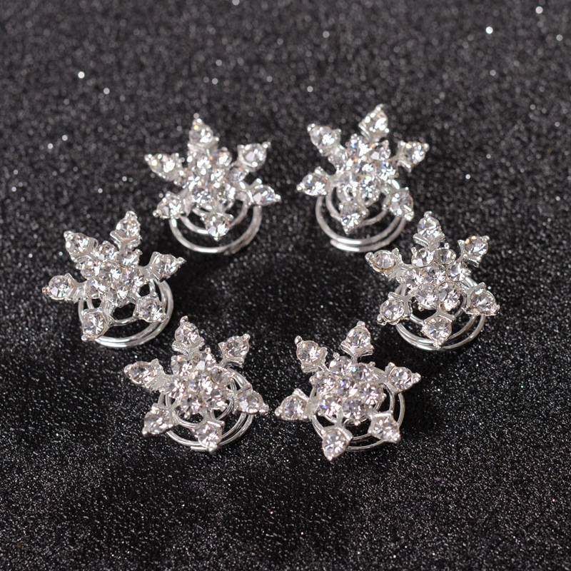 2019 Fashion vintage women show party pearl Twisted Crystal wedding bride spin hair pin