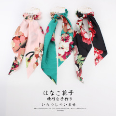 wholesale new design bulk custom pattern scarves bow girls hair scrunchies