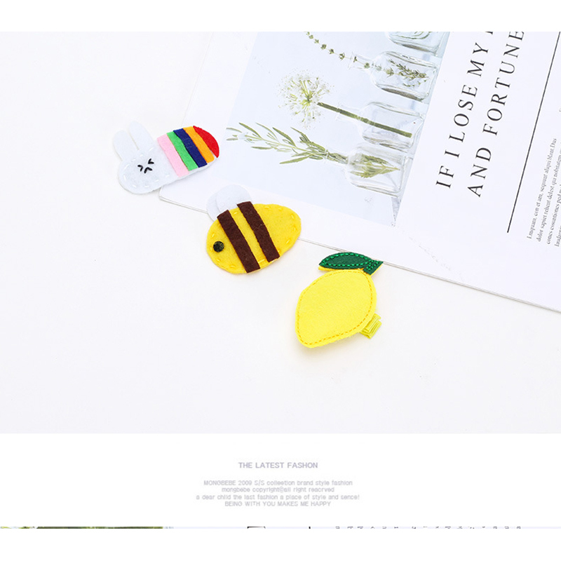Children's cartoon animal hair accessories felt bb hair clip hairpin Children's cartoon animal hair accessories felt bb hair clip hairpin