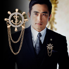 2020 INS amazon korean alloy rhinestone crystal cheap men's male brooches for men's suit 2020 INS amazon korean alloy rhinestone crystal cheap men's male brooches for men's suit
