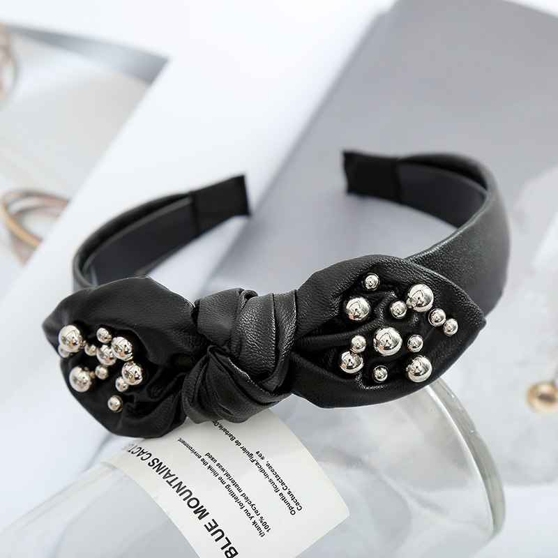 Vintage girl Hair Accessories headband Bunny Ears Bowknot black hair bands pearl Vintage girl Hair Accessories headband Bunny Ears Bowknot black hair bands pearl