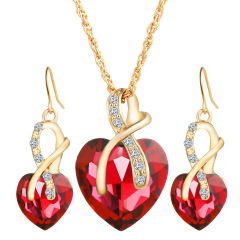 best sell amazon Korean fashion valentine's day christmas gift jewelry silver women zircon necklace set best sell amazon Korean fashion valentine's day christmas gift jewelry silver women zircon necklace set