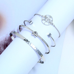 2020 new amazon ins wish 4pcs fashion girls women's fashion bracelet charm jewelry set for women