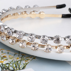 2020 new baroque metal wedding pearl hairband crystal rhinestone pearl headband women