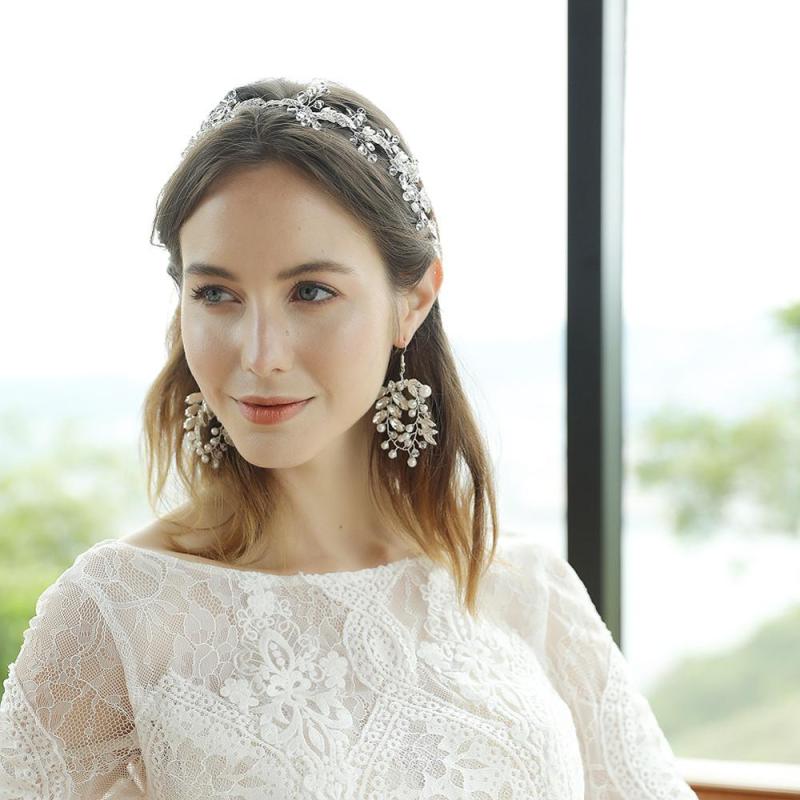 hanging tassel sand blasting Alloy jewelry pearl wedding bridal earring hanging tassel sand blasting Alloy jewelry pearl wedding bridal earring