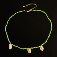 Wholesale fashion jewelry green beads women necklace with shell