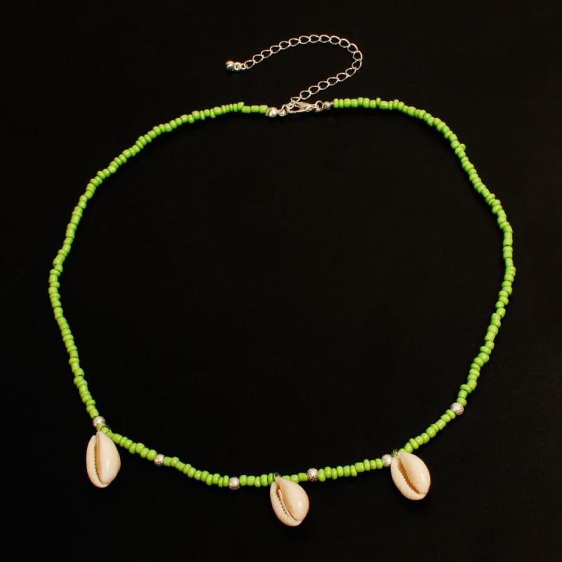 Wholesale fashion jewelry green beads women necklace with shell Wholesale fashion jewelry green beads women necklace with shell