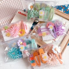 ins hot parent-child daisy plaid girls kids hair accessories with hair tie and hair clip ins hot parent-child daisy plaid girls kids hair accessories with hair tie and hair clip