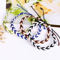 Fashion New Arrival Colorful Handmade Women Twist Braid Woven Adjustable Bracelets