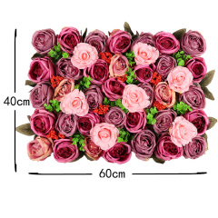 3d wedding party decorative pink and white artificial silk rose flower wall