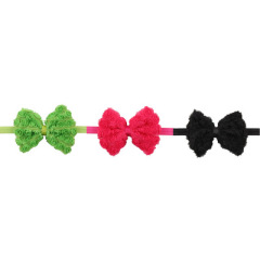Wholesale 14 style pure color chiffon lace bow knot hair bands for baby kids hair accessories