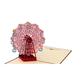 Professional Manufacturer Handmade Ferris wheel Birthday 3d Pop Up Greeting Card