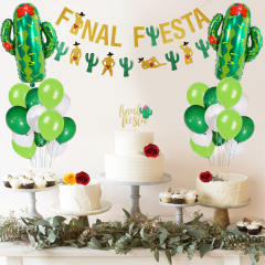 Mexican Carnival Party Banner Cactus Aluminum Balloon Cake Decoration party suppliers