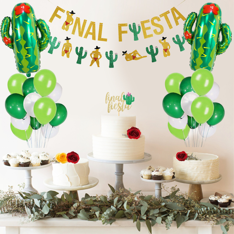 Mexican Carnival Party Banner Cactus Aluminum Balloon Cake Decoration party suppliers Mexican Carnival Party Banner Cactus Aluminum Balloon Cake Decoration party suppliers