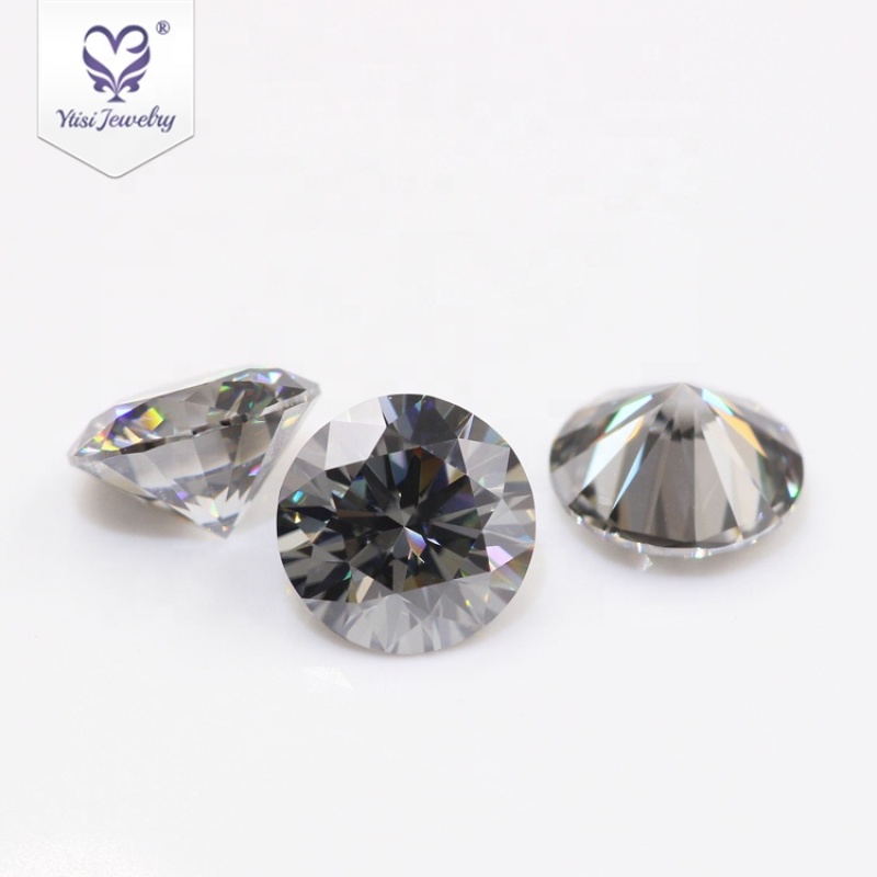 Natural gary black diamond 6mm 0.8 carat round shaped jewelry moissanite Natural gary black diamond 6mm 0.8 carat round shaped jewelry moissanite