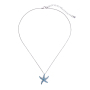 New fashion women jewelry customized blue and red starfish diamond initial necklace New fashion women jewelry customized blue and red starfish diamond initial necklace