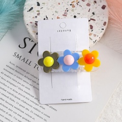 Ladies acrylic material hawaiian cute mini flower hair claw clip for sale