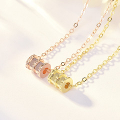 Fashion luxury women amazon korean zircon chain 18K gold plated sterling choker 925 silver