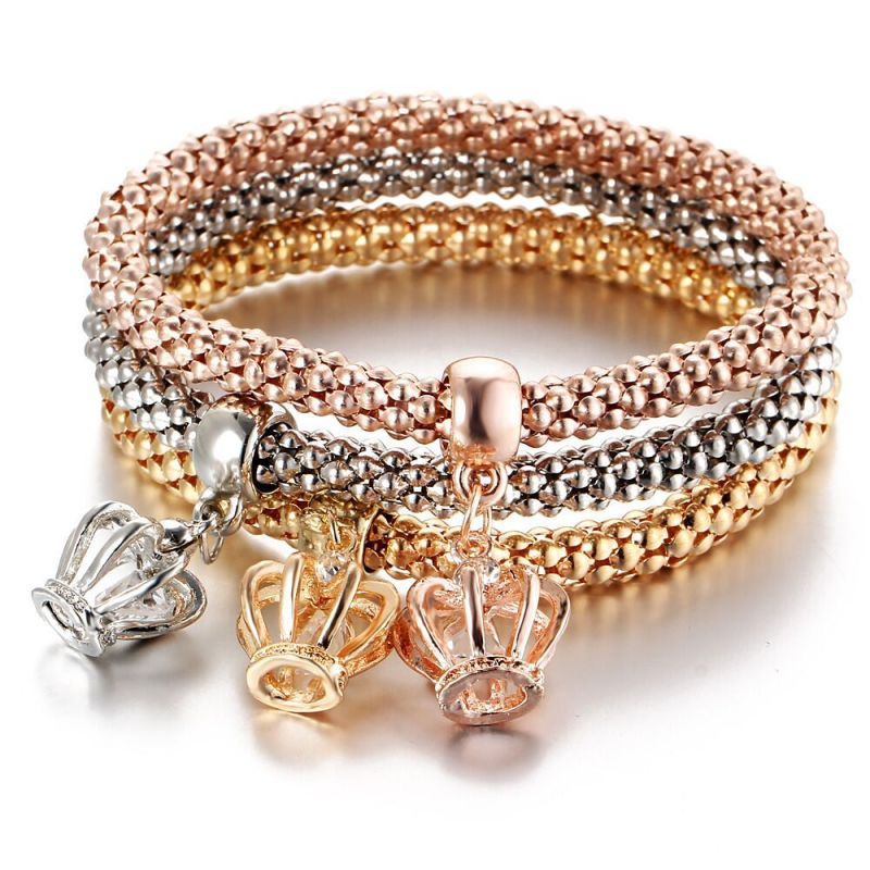 Ins Amazon Cheap Jewelry Gold plated Chain Layer Rhinestone Bangle popcorn bracelet for Women Ins Amazon Cheap Jewelry Gold plated Chain Layer Rhinestone Bangle popcorn bracelet for Women