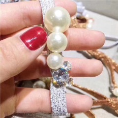 Victoria Simple hair Accessories hair cord crystal rhinestone pearl hair ties