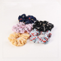 2020 fashion human custom design printed pleated girls hair scrunchies