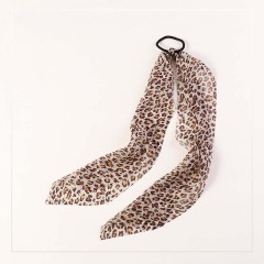 New fashion girls leopard printed elastic long ribbon hair bands for women