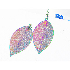 Exquisite wholesale new colorful women Fashion hollow leaf stainless steel earrings