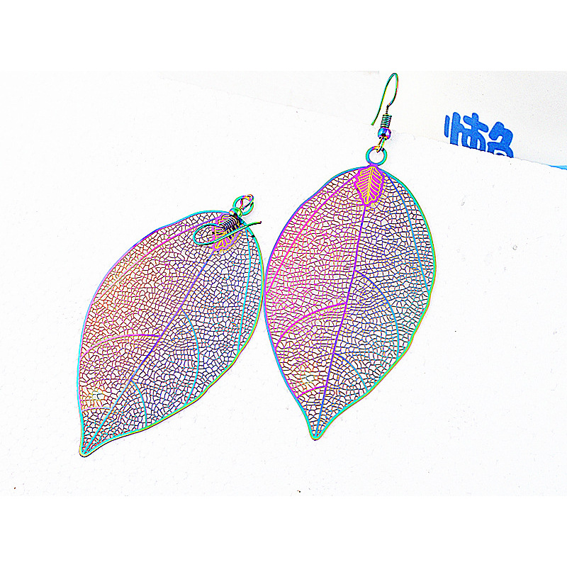 Exquisite wholesale new colorful women Fashion hollow leaf stainless steel earrings Exquisite wholesale new colorful women Fashion hollow leaf stainless steel earrings