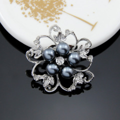 new arrival fashion crystal alloy women girls flower pearl rhinestone brooches