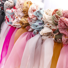 Wholesale Stylish Ins Super Fairy Girl Printed Long Ribbon Hair Scrunchies