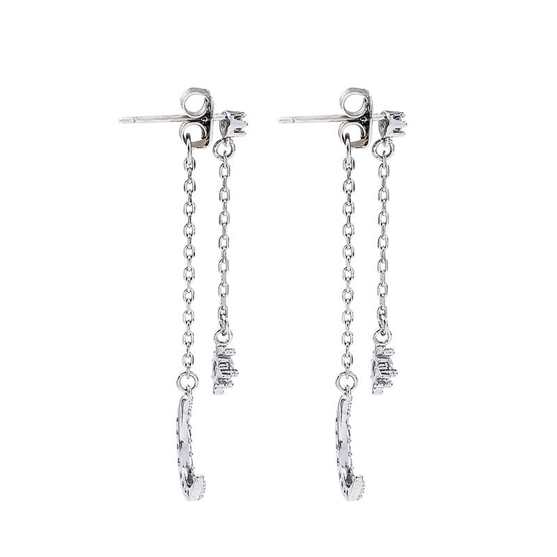 2019 Fashion diamond accessories women jewelry silver zircon sailor moon earings 2019 Fashion diamond accessories women jewelry silver zircon sailor moon earings