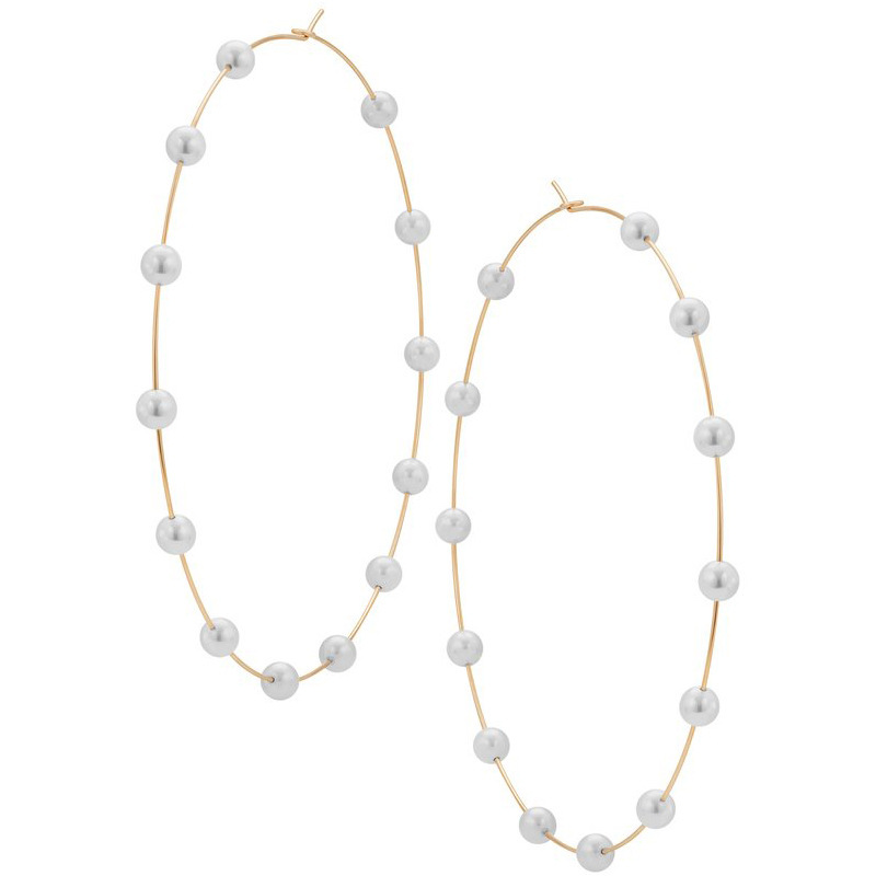 New arrive beads hanging round big baroque jewellery big pearl hoop earrings New arrive beads hanging round big baroque jewellery big pearl hoop earrings