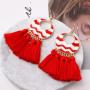 New retro bohemian women exaggerated big alloy creative tassel earrings
