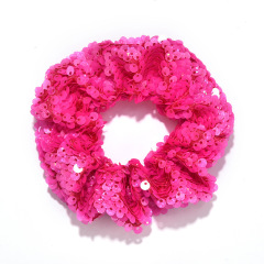 2020 Amazon hot sale fashion custom girls elastic bling bling glitter sequin scrunchy hair ties for women