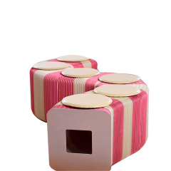 OEM honeycomb home decorative long accordion bench foldable paper chair