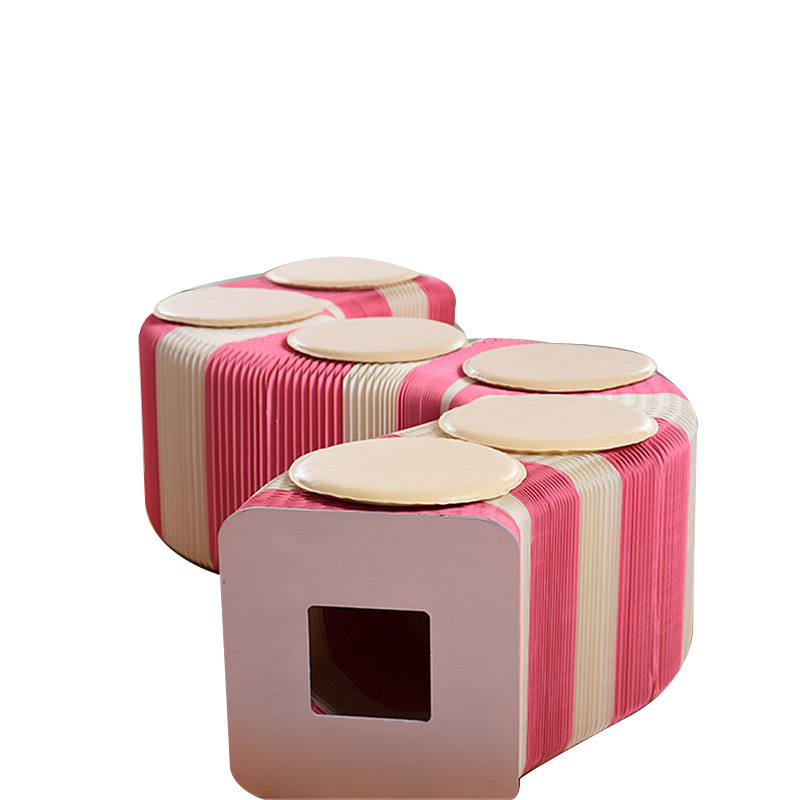 OEM honeycomb home decorative long accordion bench foldable paper chair
